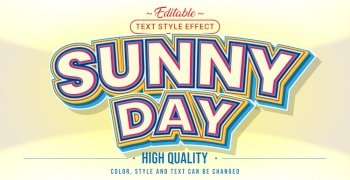 Editable text style effect - Sunny Day text style theme.