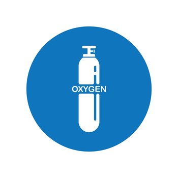 Oxygen cylinder icon vector illustration logo design