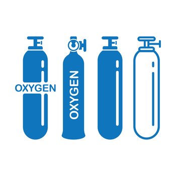 Oxygen cylinder icon vector illustration logo design
