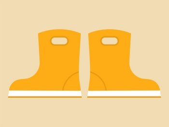 Yellow rubber boots vector illustration