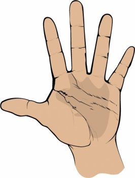 Gesture Five Fingers. Illustration