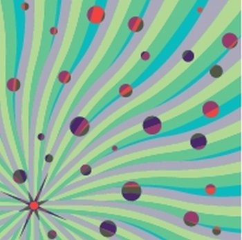 retro green rays pattern, abstract vector art illustration