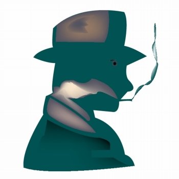 stylized smoker, vector art illustration; more drawings in my gallery