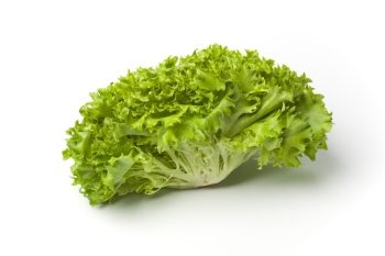 Fresh Lollo bionde lettuce isolated on white background