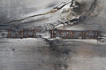 closeup of a tree with the words Last Voyage embedded