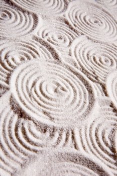 An abstract circles in sand background