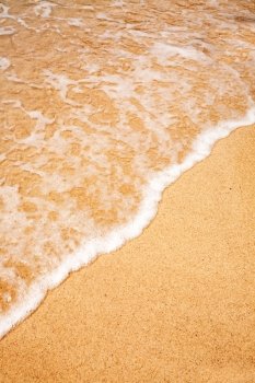 A background of a wave breaking on a sandy beach