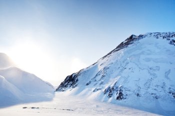 A winter mountain landscape - Svalbard Norway