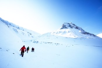 A short trek across a winter landscape