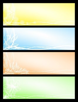 Vector set from four beautiful floral seasonal banners