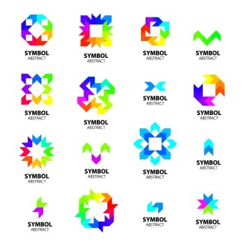 Big collection of vector logos abstract modules