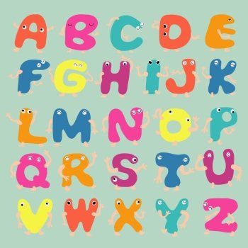 Funny alphabet letters  eps10 vector format
