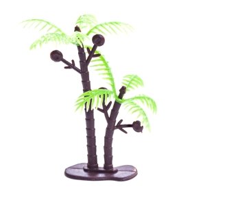 Plastic toy of coconut tree isolated on white