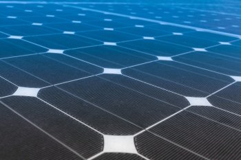 Solar Panels produce power, green energy concept