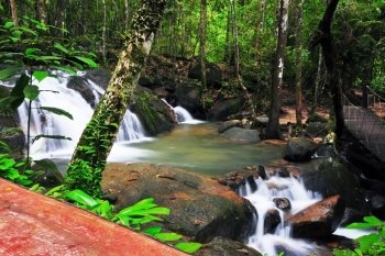 Waterfall in Thai National Park, Namtok Phile Waterfall, Namtok Phile National Park, Chanthaburi Province, Thailand