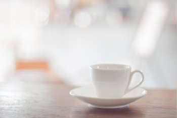 White coffee cup with espresso shot, stock photo