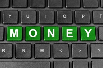 money green word on keyboard