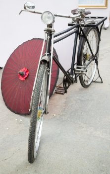 Front of a vintage bike, stock photo