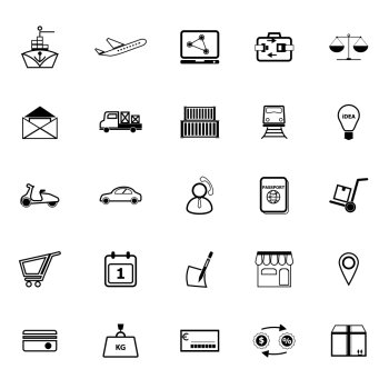 International business line icons on white background, stock vector