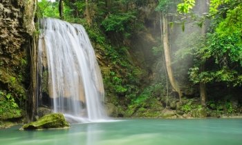 Erawan waterfall in Kanchaburi, Thailand