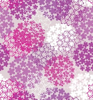 Decorative seamless colourful flower background in purple tones