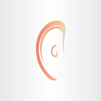 human organ ear for listen stylized icon design