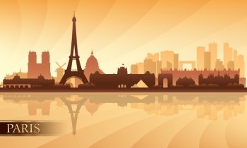 Paris city skyline silhouette background, vector illustration
