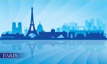 Paris city skyline silhouette background, vector illustration
