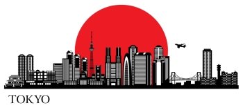 Tokyo city silhouette. Vector skyline illustration