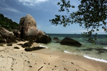 the Cape Je Ta Gang Beach on the Ko Tao Island in the Gulf of Thailand in the southeast of Thailand in Southeastasia.. ASIA THAILAND KO TAO 
