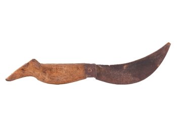 This is a penknife on the white background. This is from Anatolia and very old object.