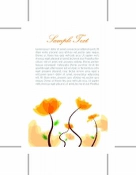 illustration of text template with floral background
