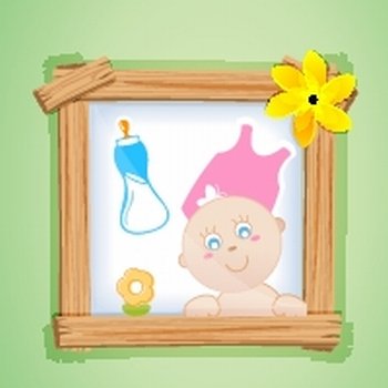 illustration of kid in photo frame