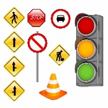 illustration of traffic signals on white background