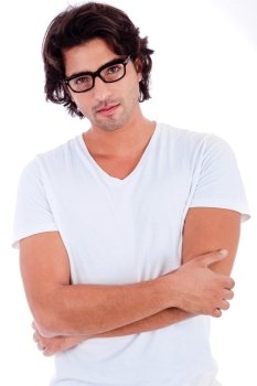 causal portrait of young man on isolated white background