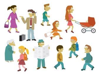 Vector illustration of miscellaneous cartoon people collection