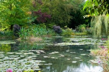Claude Monet’s garden and lily pond in Giverny France