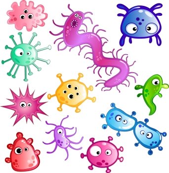 Cartoon bacteria and virus collection