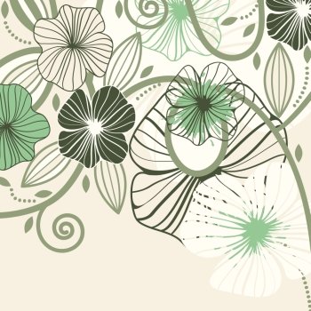  seamless background with abstract flowers and blots, space for your text, eps8