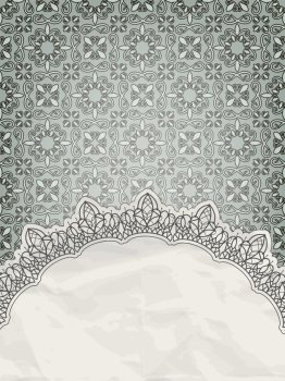 vector lacy frame for your text on seamless retro floral pattern, eps 10 , gradient mesh