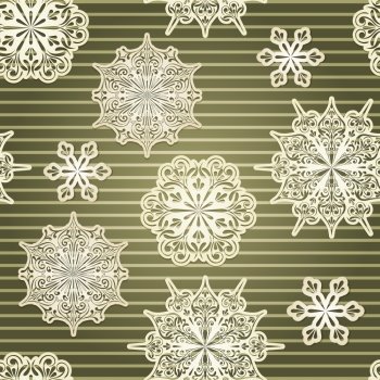Vector Seamless Background with paper cut snowflakes, eps 10 file with clipping mask and transparency effects