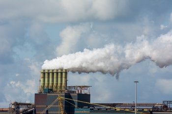 steel mill smoke stacks