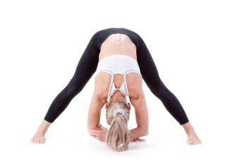 Sport Series: yoga.  Young Woman Doing Youga7. Pose Happiness