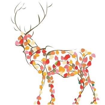 Stylized deer silhouette, vector art