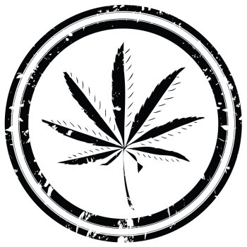 Marijuana stamp over white background