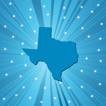 Blue Texas map, abstract background for your design