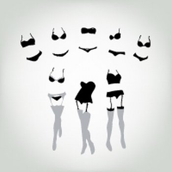 Lingerie sales concept, women stockings silhouettes
