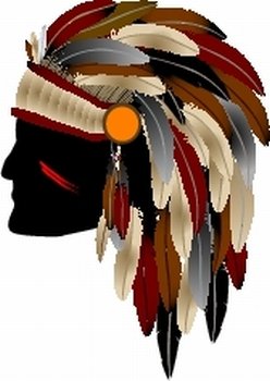 Native American Indian chief with feathers, isolated object  over white background
