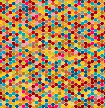 Hexagon tiles seamless pattern, retro background design