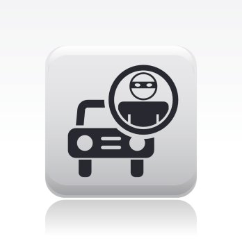 Vector illustration of isolated thief car icon. Vector illustration of single isolated thief car icon
